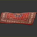 Red Oriental Rug With Intricate Patterns Central Medallion And Decorative Borders