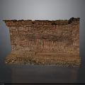 Vintage Weathered Red Brick Wall Structure With Varied Color Bricks And Base Foundation