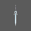 Silver Blade Sword With Decorative Hilt Detailed Design And 3D Rendered Model