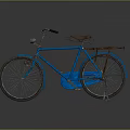 Vintage Blue Bicycle With Brown Leather Seat Front Light And Rear Rack