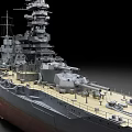 Detailed Warship Model Featuring Turrets Masts Deck Design With Realistic Hull And Antenna Structures