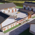Traditional Rural Self Built House With Tile Roof Courtyard And Decorative Wall Paintings