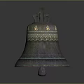 Bronze Bell With Intricate Carvings Decorative Patterns And Ornate Handle