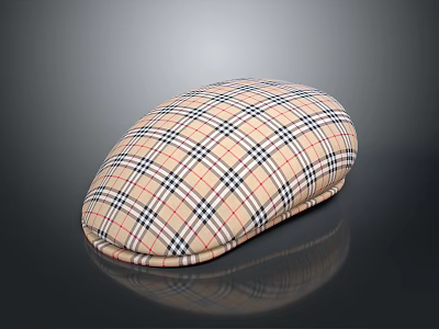 Stylish Classic Plaid Pattern Hat With Soft Fabric And Vintage Inspired Design 3d model