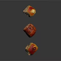 Appetizing Pastries With Red Glaze And Yellow Accents On Dark Background