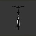 White Folding Bicycle With Modern Design Black Seat And Gray Background Showcase