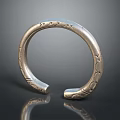 Elegant Silver Metal Bracelet With Intricate Carved Floral Patterns Design