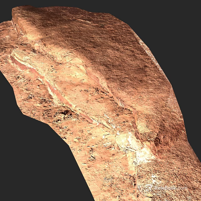 Rural Landscape Showcasing Reddish Brown Rocky Terrain With Textured Surfaces And Light Colored Areas 3d model 