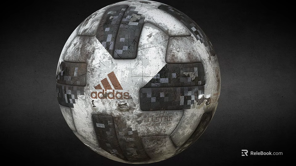 Adidas Classic Soccer Ball With Black And White Textured Panels Design 3d model 