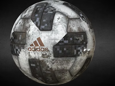 Adidas Classic Soccer Ball With Black And White Textured Panels Design 3d model