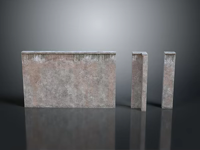 Scenic Stone Landscape With Three Structures Large Block Two Small Pillars Rough Texture 3d model