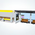 Modern Bus Stop Design With Yellow Roof Wooden Benches And Transparent Shelter