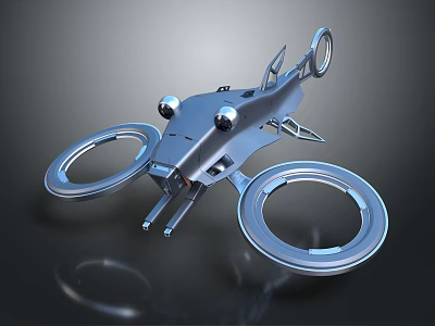 Advanced Metallic Mechanical Device With Circular Rings And Spherical Components 3d model