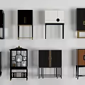 Stylish Entryway Cabinet And Side Cabinet Designs With Glass Doors And Metal Legs