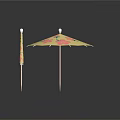 Yellow Umbrella With Pink Floral Pattern And Matching Smaller Umbrella Accessory