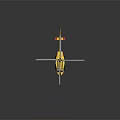 Yellow Helicopter With Main Rotors And Fuselage On Dark Surface Reflection