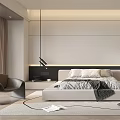 Modern Bedroom Interior Design With Large Bed Accent Chair Recessed Lighting And Neutral Rug