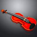 Classical Red Violin Musical Instrument With Wooden Body And Strings