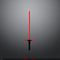 Red Crossguard Lightsaber Weapon Design With Glowing Red Blade And Black Hilt