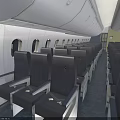 Commercial Passenger Airplane With Cockpit Economy Class First Class And 7 Color Paint Schemes