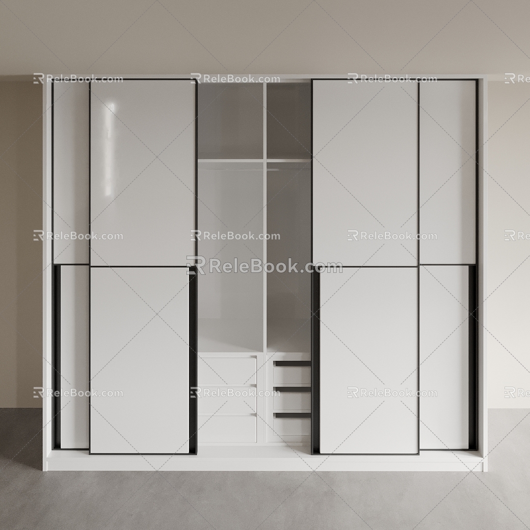 Wardrobe Locker Decorative Cabinet Bookcase Storage Cabinet Side Cabinet Wall Cabinet 3d model