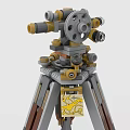 Building Blocks Constructed Tripod Mounted Surveying Instrument with Detailed Structure and Realistic Design