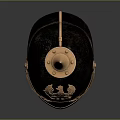Vintage Black Helmet With Golden Spike And Eagle Emblem Design