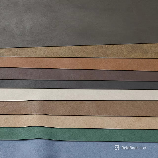 Dining Table Featuring Colorful Leather Strips in Various Shades and Neat Arrangement 3d model 