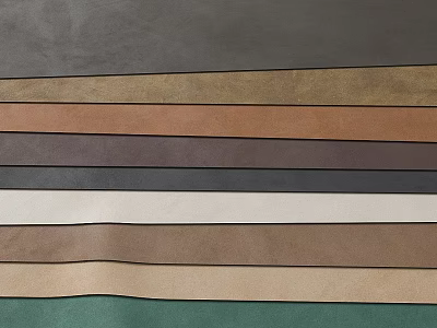 Dining Table Featuring Colorful Leather Strips in Various Shades and Neat Arrangement 3d model