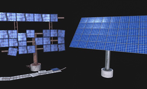 Modern Solar Panel Photovoltaic Panel New Energy Solar Panel Solar Power Generation Equipment Photovoltaic Panel Power Generation Panel 3d model