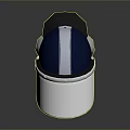 Tactical Military Helmet With Silver Face Shield Black Respirator And Blue Details