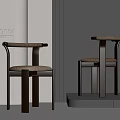 Modern Designer Dining Chairs With Natural Wood Frame And Brown Upholstered Seat