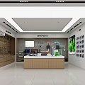 Reception Desk in Enterprise Intelligent Air System Experience Store with Display Screens and Equipment