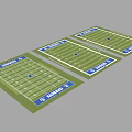 American Football Field Layout With Team Logos Yard Markers And End Zone Designs