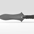 Tactical Fixed Blade Knife With Serrated Edge And Textured Black Handle Design