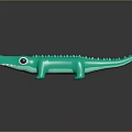 Green Rubber Crocodile Toy With Spiky Back And Black Eyes For Kids Play