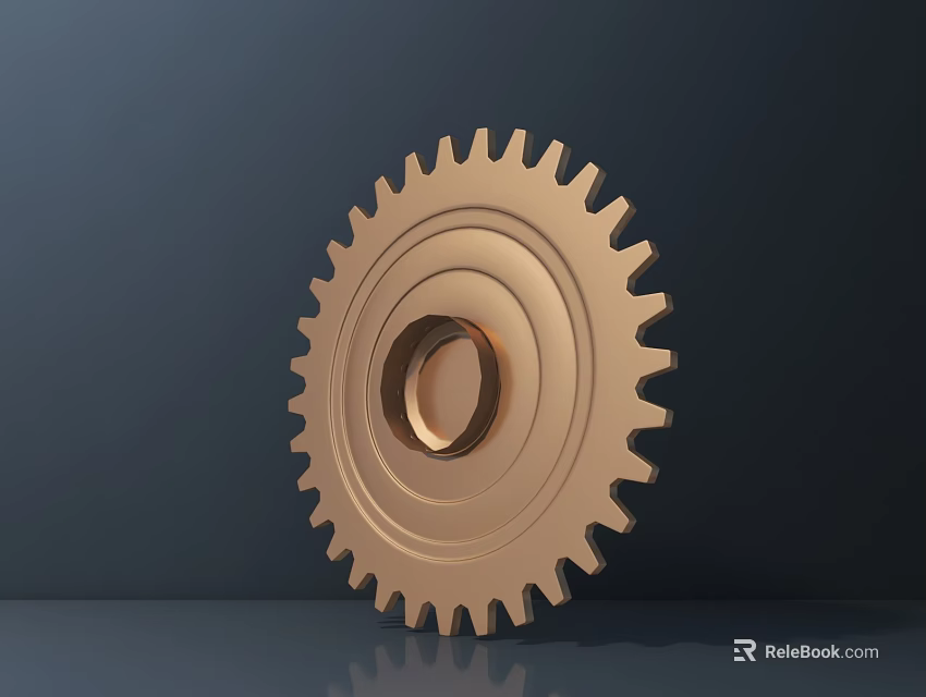 Durable High Precision Golden Metal Gear For Professional Hardware Tools Applications 3d model 