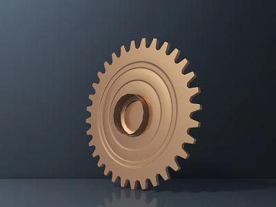 Durable High Precision Golden Metal Gear For Professional Hardware Tools Applications 3d model