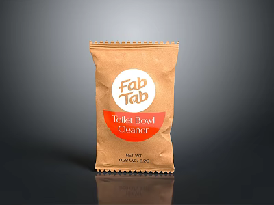 Fap Tab Toilet Bowl Cleaner In Eco Friendly Brown Packaging New Wave Design 3d model