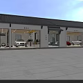 Modern 4S Auto Showroom Displaying Red White Cars With Glass Front And Modern Design