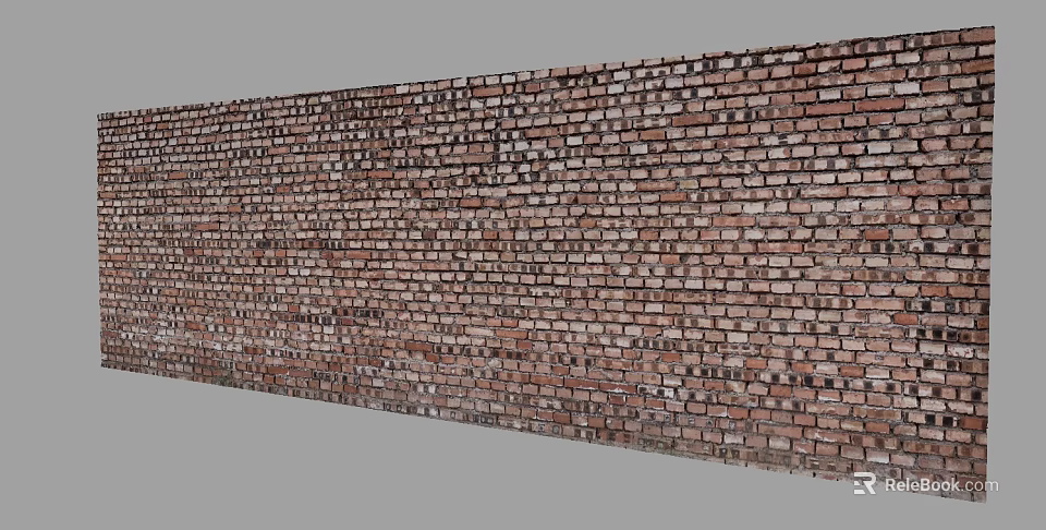 Rustic Red Brick Wall With Textured Surface And Classic Pattern Design 3d model