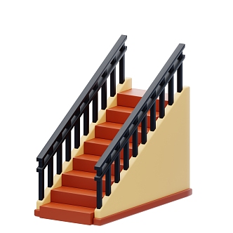 Modern Stairs Cartoon Stairs 3d model