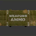 Green Wooden Weapons Ammo Box With Metal Clasps And Warning Labels