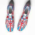 Stylish Union Jack Pattern Shoes With Red Blue White Colors For Everyday Casual Wear