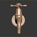 Vintage Copper Faucet With Classic Handles And Shiny Polished Surface