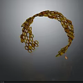 Golden Honeycomb Structure Fashion Headpiece With Semicircular Design And Reflective Surface For Stylish Clothing Accessories