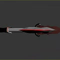 Decorative Spiked Axe Design With Red White Head And Silver Red Black Handle
