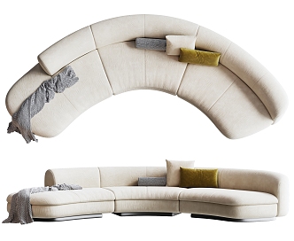 Modern Multiplayer Sofa Special-shaped Sofa Curved Sofa 3d model