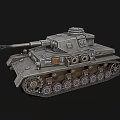 Gray Military Armored Tank 3D Model With Cannon Turret And Track Details