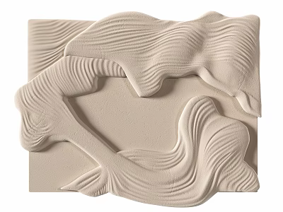 Beige 3D Wall Decor With Wavy Texture And Modern Artistic Relief Design 3d model